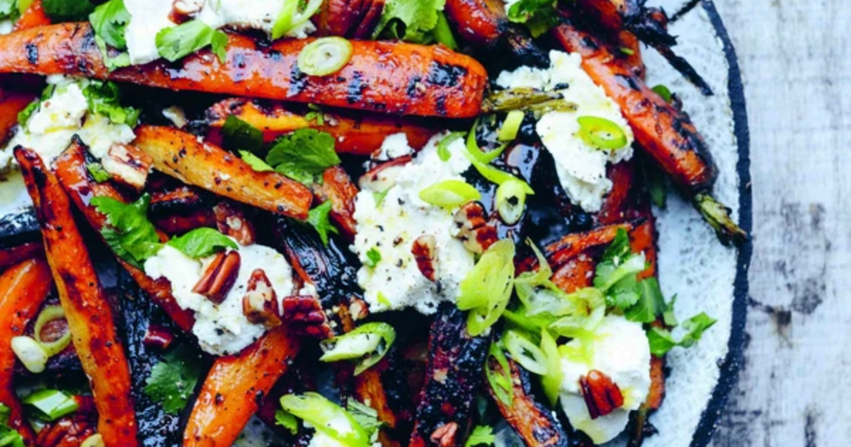 BBQ Carrots with Ricotta and Toasted Pecans | Groobarb's Wild Farm