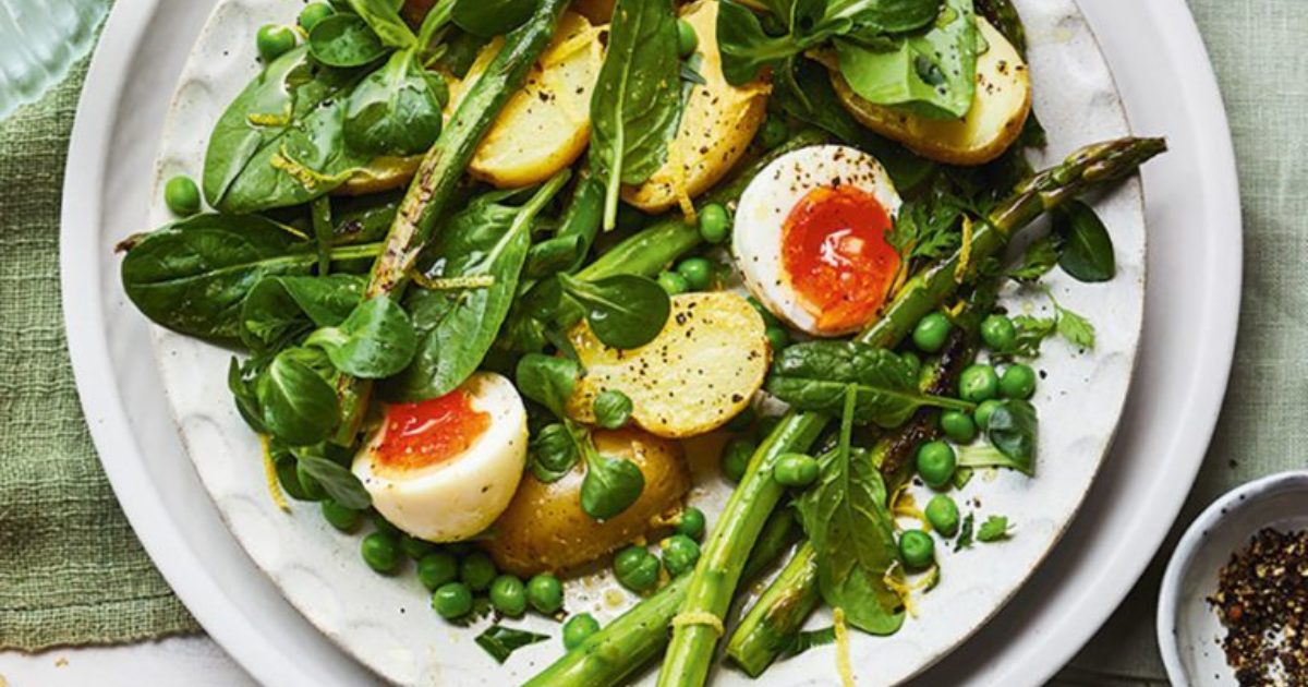 Lemon Roasted Asparagus with New Cheshire Potatoes and Peas | Groobarb's Wild Farm