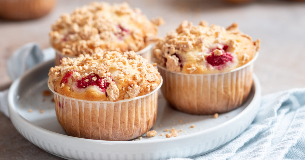 Raspberry Crumble Muffins | Groobarb's Wild Farm