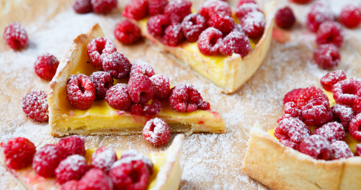 Raspberry and Thyme Custard Tart | Groobarb's Wild Farm