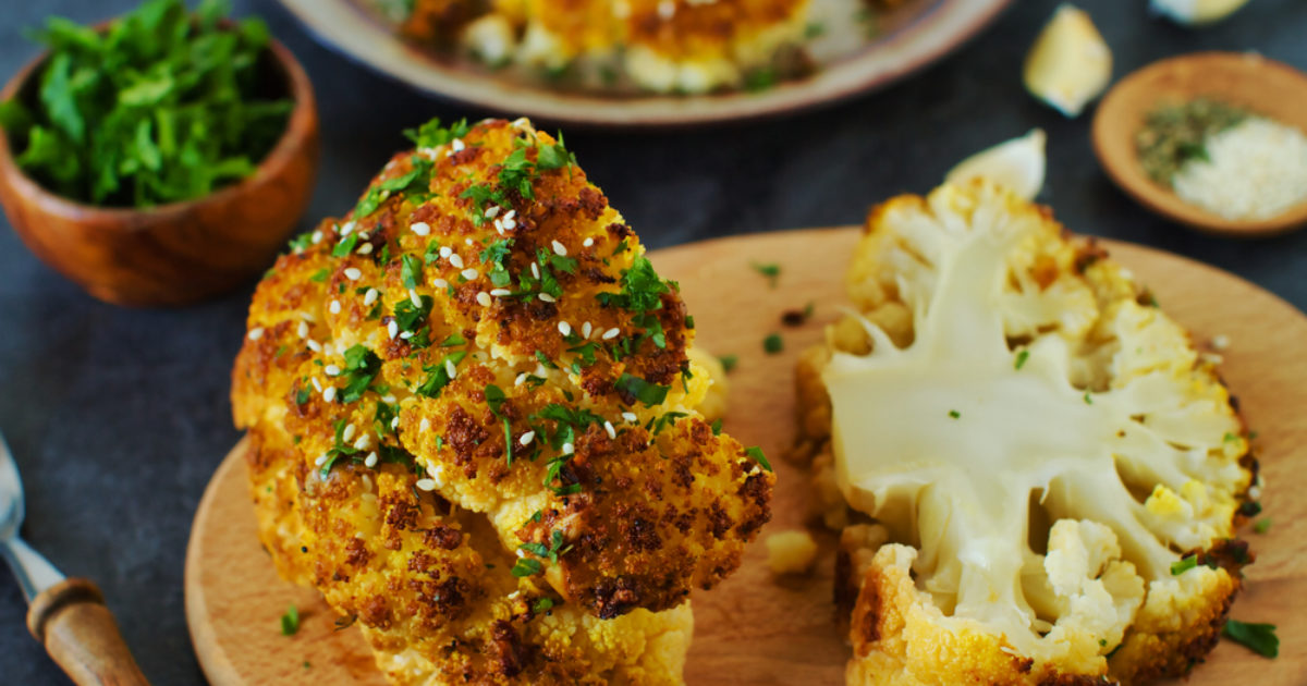 Whole Roasted Cauliflower | Groobarb's Wild Farm