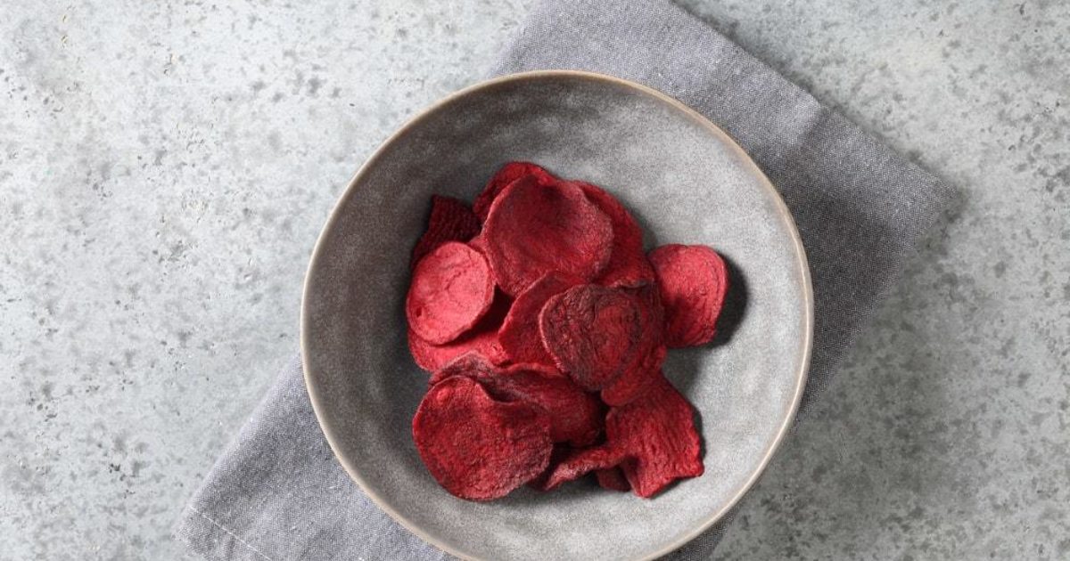Beetroot Crisps with Coriander Hummus | Groobarb's Wild Farm