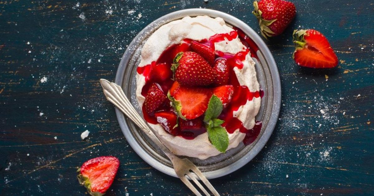 Rhubarb and Strawberry Pavlova | Groobarb's Wild Farm