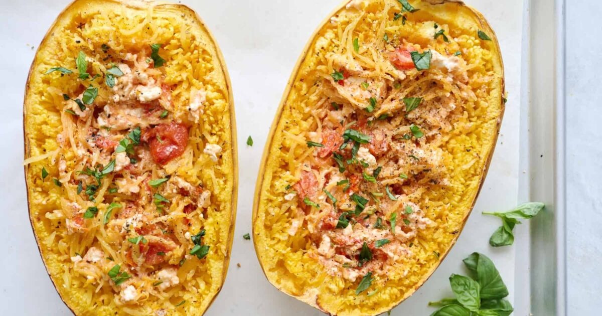 Feta Spaghetti Squash | Groobarb's Wild Farm