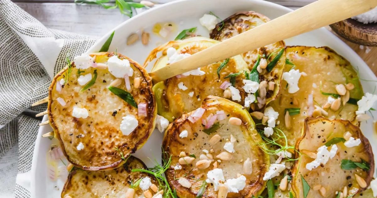 Roasted Kohlrabi With Goats Cheese & Tarragon Groobarb's Wild Farm