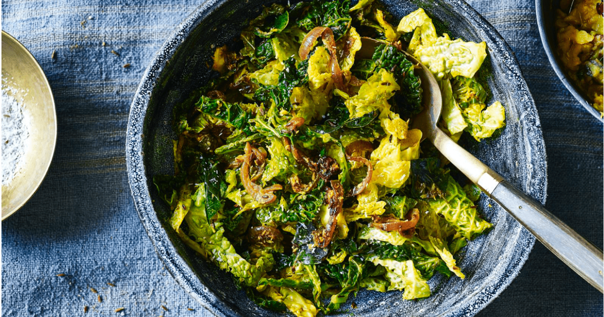 Curried Savoy Cabbage | Groobarb's Wild Farm