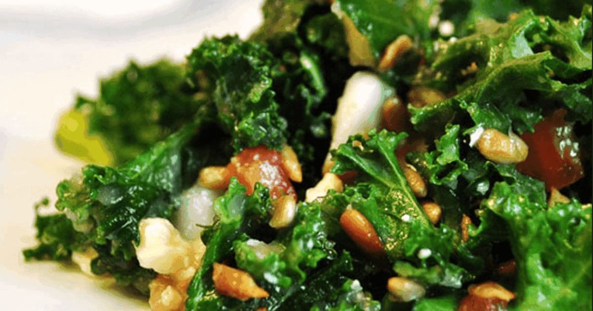 Kale, Pear & Squash Salad with Tomato & Smoked Paprika Dressing | Groobarb's Wild Farm