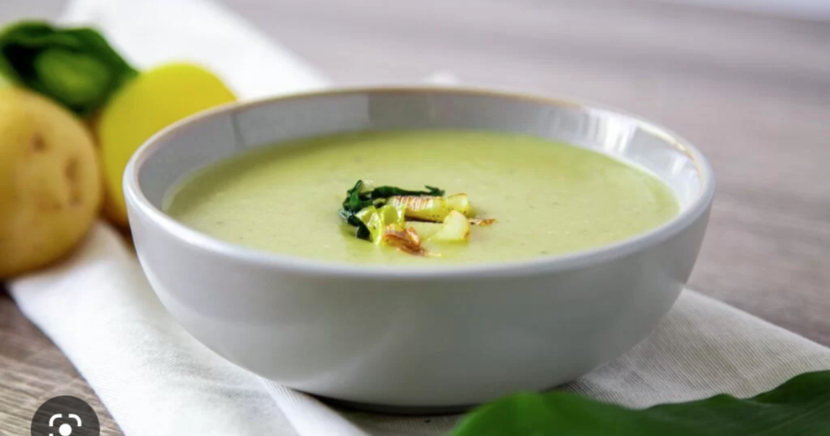 Leek, Potato, Spinach & Wild Garlic Soup | Groobarb's Wild Farm