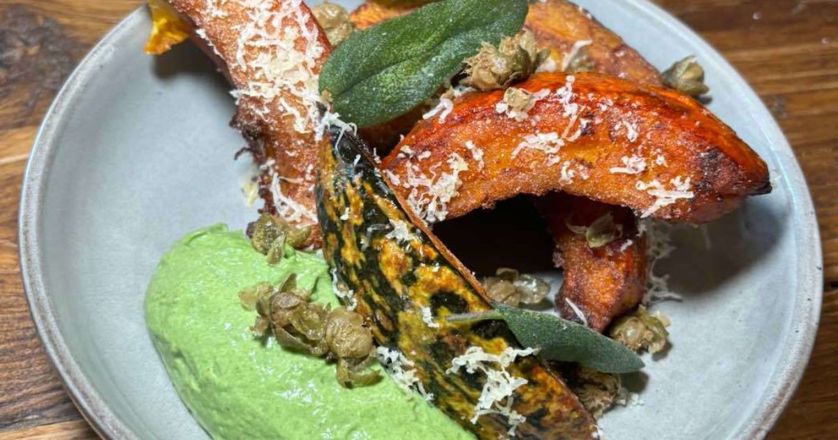 Uchiki Kuri Squash Fritters & Verte | Groobarb's Wild Farm