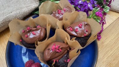 Chocolate Raspberry Bundt Buns x 4