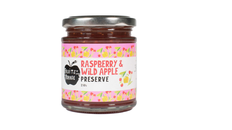 Raspberry wild apple preserve
