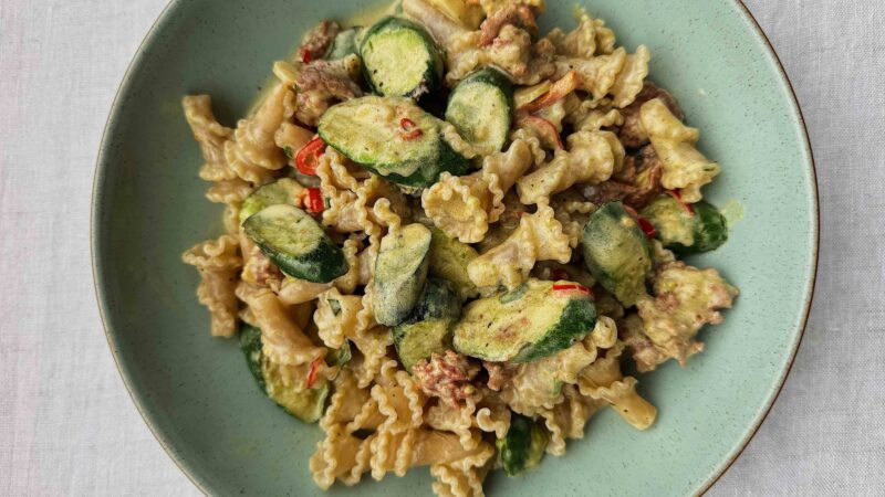 Courgette Sicilian Sausage and Chilli Gigli jpg copy