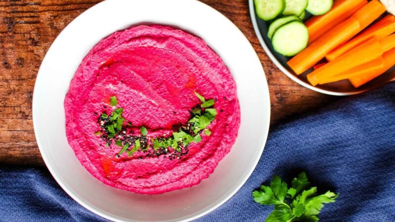 Beet white bean hummus